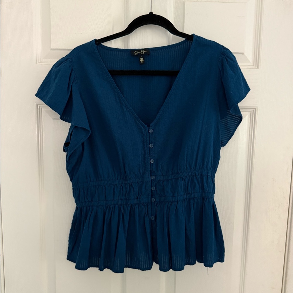 Jessica Simpson Teal Button-Down Blouse
